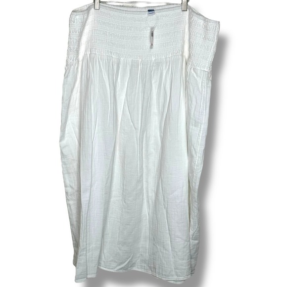 Old‎ Navy Women's XXL High-Waisted Crinkle Gauze Maxi Skirt White Resortwear NEW - Picture 1 of 5